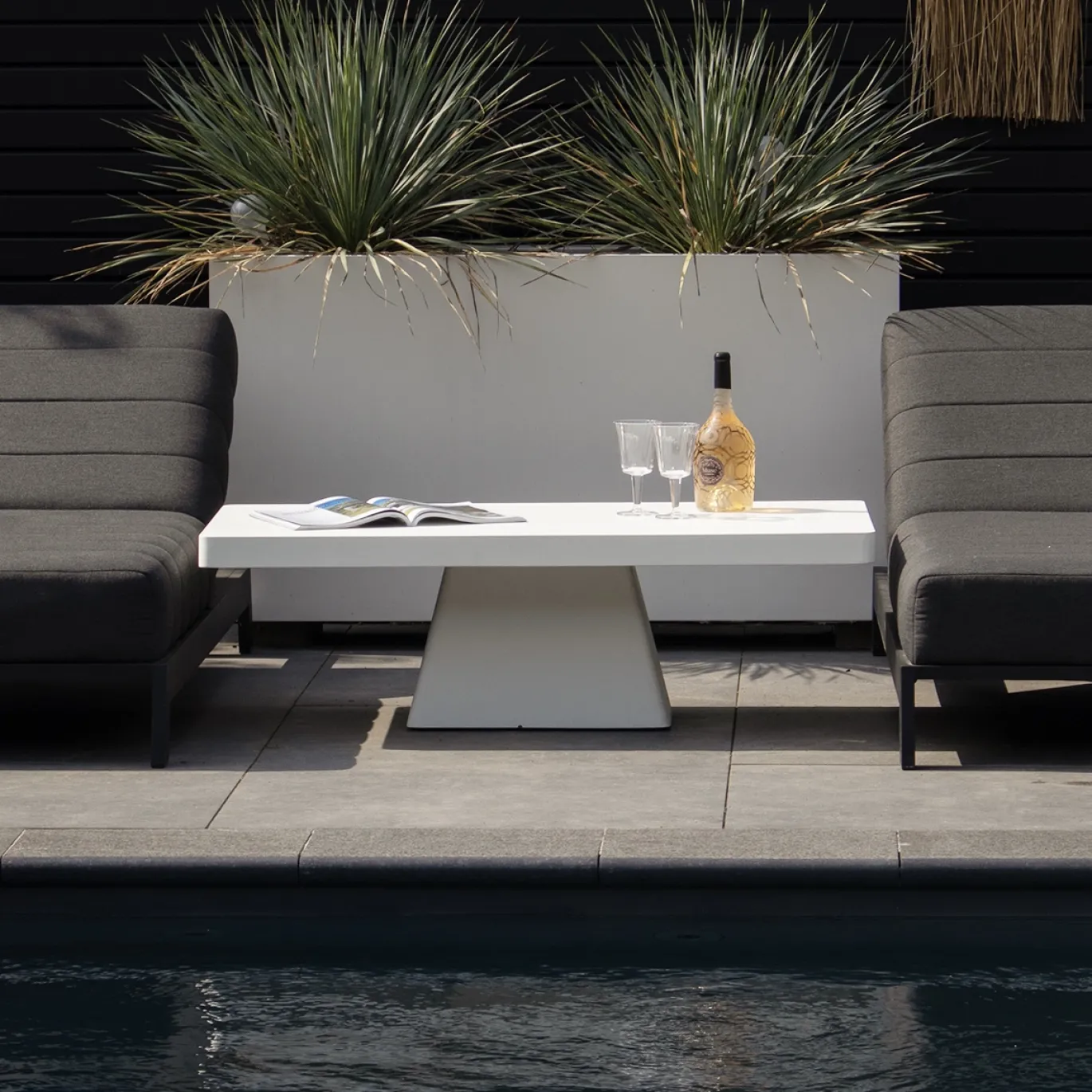 Loungetafel Avia Rechthoek Wit 130cm - Giga Meubel