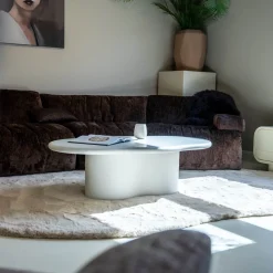 Loungetafel Jessie Organisch Off-White 120cm - Giga Meubel