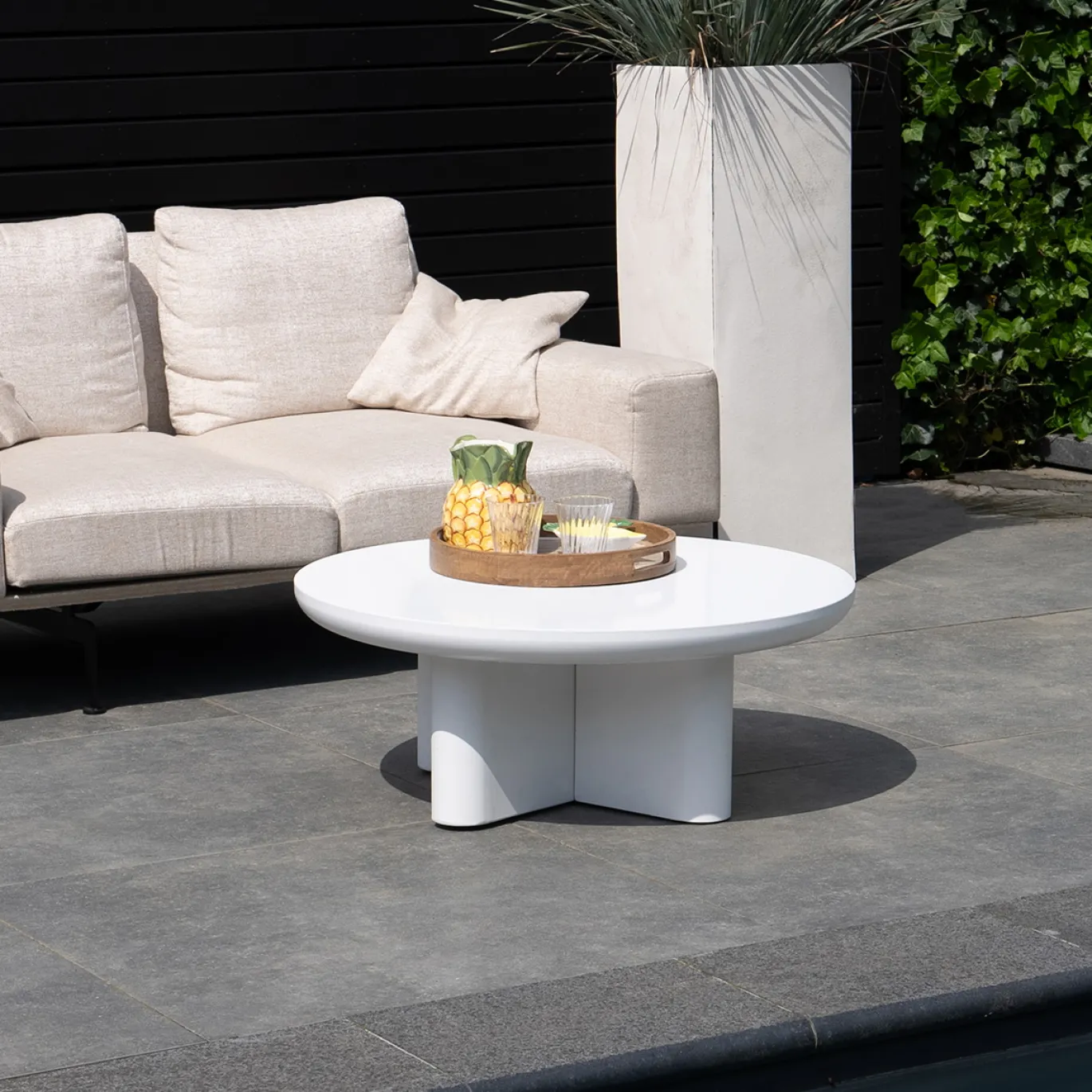 Loungetafel Miso Rond Wit Ø90cm - Giga Meubel