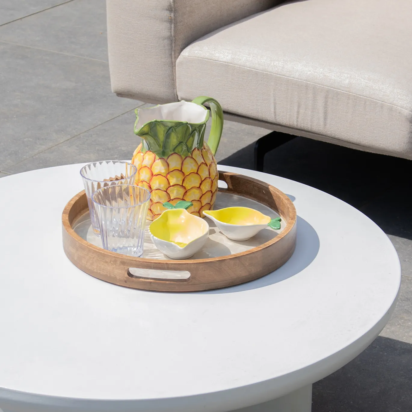 Loungetafel Miso Rond Wit Ø90cm - Giga Meubel