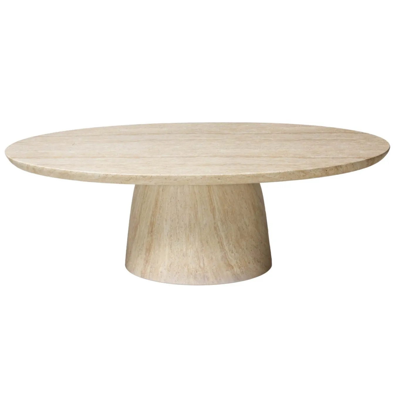 Loungetafel Myrna Ovaal Travertin 120cm - Giga Meubel