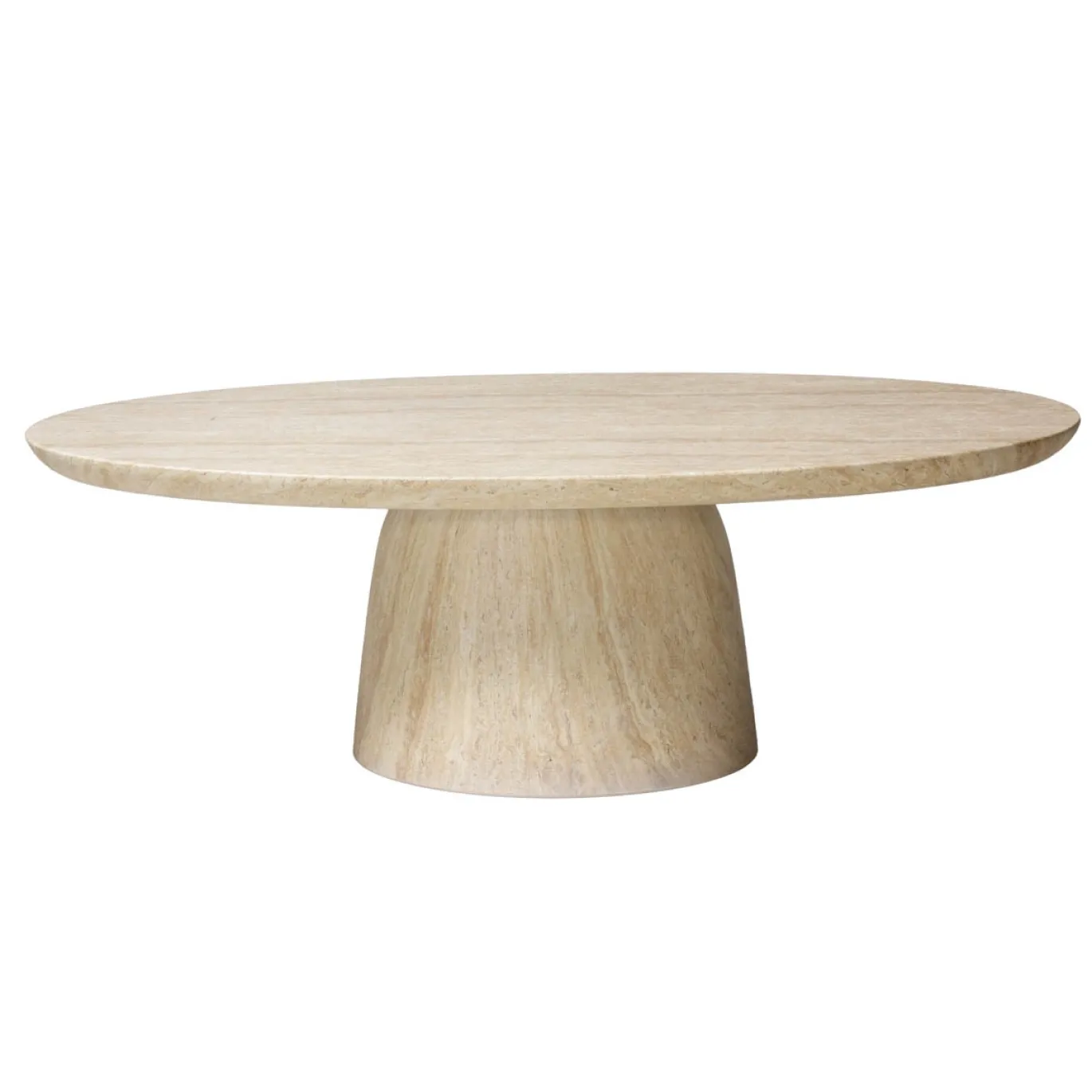 Loungetafel Myrna Ovaal Travertin 120cm - Giga Meubel