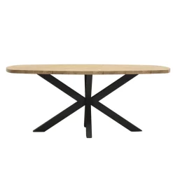 Maxfurn Eettafel Costa Deens Ovaal Matching Mango/Zwart 190x102cm