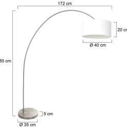 Mexlite Booglamp Solva Grijs Grof Linnen Wit