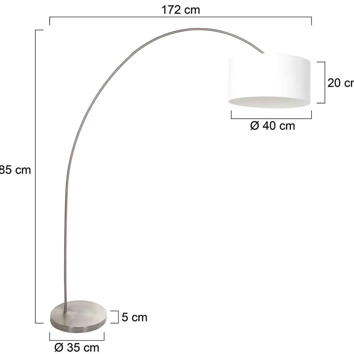 Mexlite Booglamp Solva Grijs Grof Linnen Wit