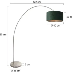 Mexlite Booglamp Solva Grijs Velours Groen