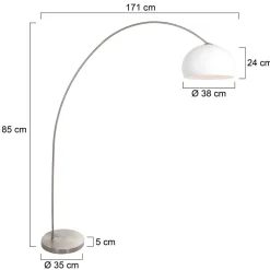 Mexlite Booglamp Solva Grijs Kunststof Wit Bol