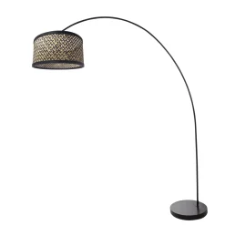 Mexlite Booglamp Solva Zwart Bamboe Naturel/Zwart