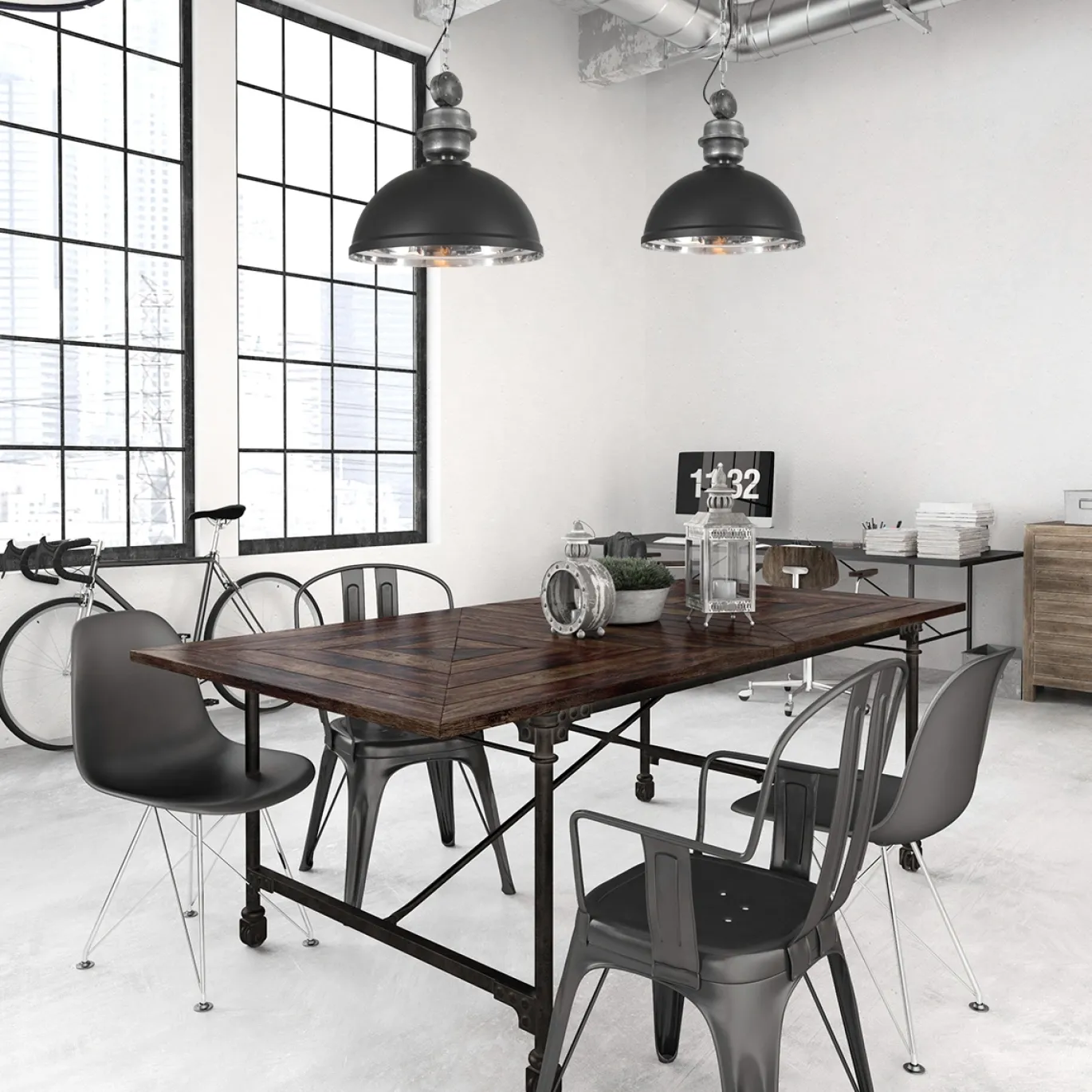 Mexlite Hanglamp Gaeve Zwart/Chrome Ø50cm
