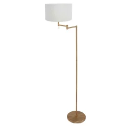 Mexlite Vloerlamp Bella Brons Grof Linnen Wit