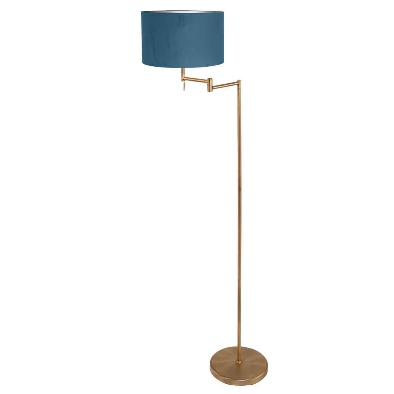 Mexlite Vloerlamp Bella Brons Velours Blauw