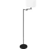 Mexlite Vloerlamp Bella Zwart Grof Linnen Wit