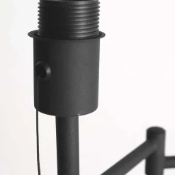 Mexlite Vloerlamp Bella Zwart Grof Linnen Wit