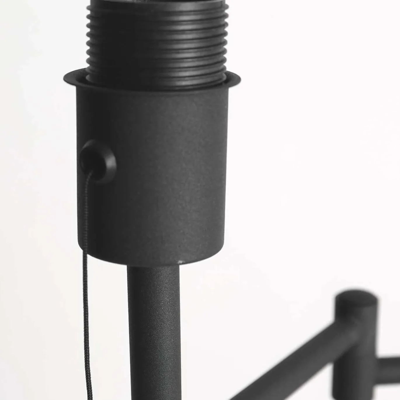 Mexlite Vloerlamp Bella Zwart Grof Linnen Wit