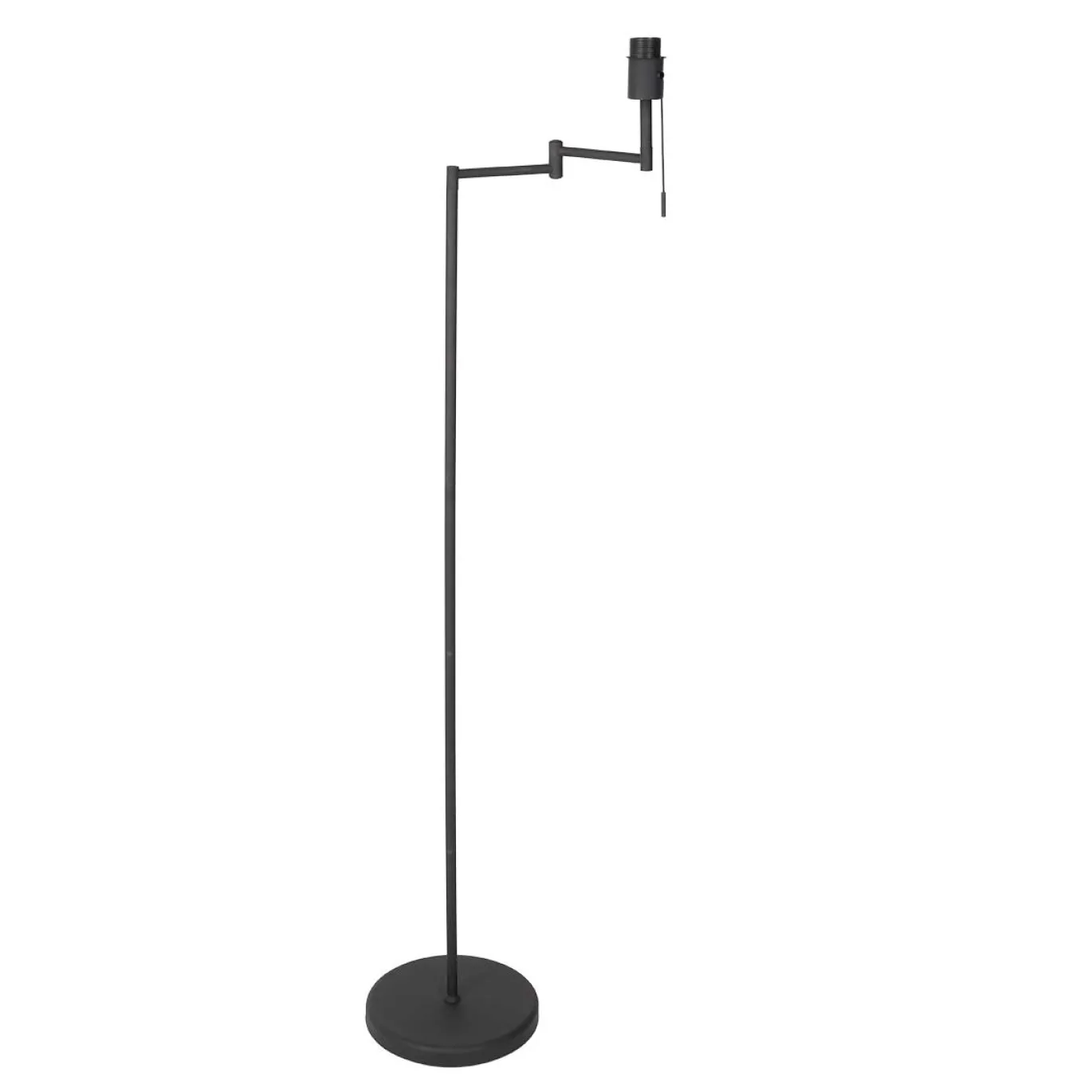 Mexlite Vloerlamp Bella Zwart Grof Linnen Wit