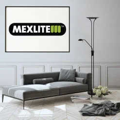 Mexlite Vloerlamp Biron 2-Lichts Zwart