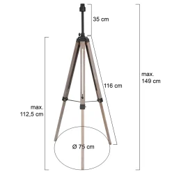 Mexlite Vloerlamp Triek Driepoot Hout