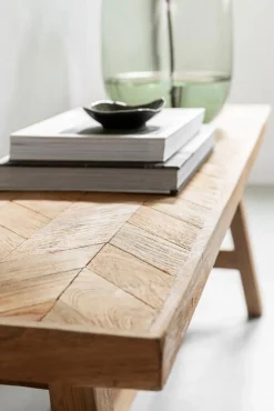 Must Living Bankje Herringbone Recycled Teakhout Medium 120cm