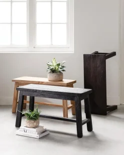 Must Living Bankje Trinity Recycled Teakhout Zwart