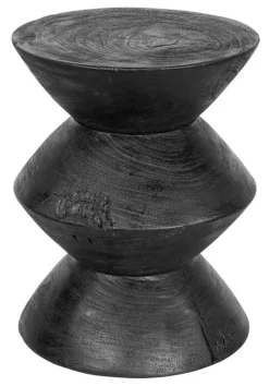 Must Living Bijzettafel Curve Suarhout Zwart Ø35cm