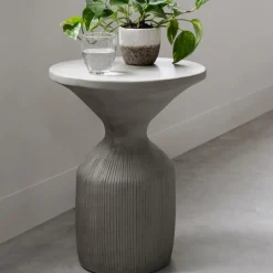 Must Living Bijzettafel Flora Olijf Ø51cm