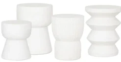 Must Living Bijzettafel Fluted Vezelcement Wit Ø30cm