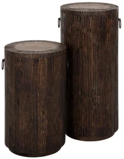 Must Living Bijzettafel Stripe Teakhout Large 80cm