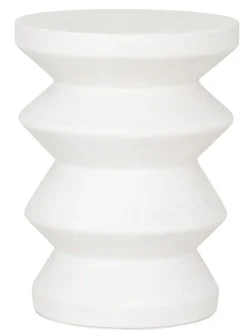 Must Living Bijzettafel Zig Zag Vezelcement Wit Ø34cm