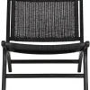 Must Living Fauteuil Lazy Loom Zwart Teakhout