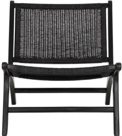Must Living Fauteuil Lazy Loom Zwart Teakhout