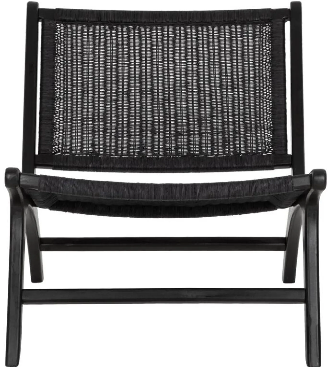 Must Living Fauteuil Lazy Loom Zwart Teakhout