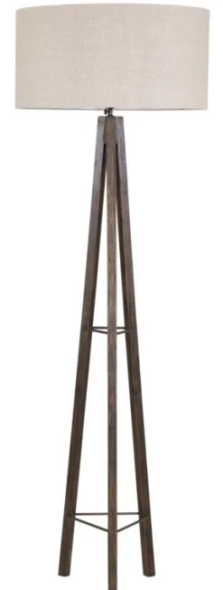 Must Living Vloerlamp Porto Cristo Zwart Recycled Teakhout Zonder Kap