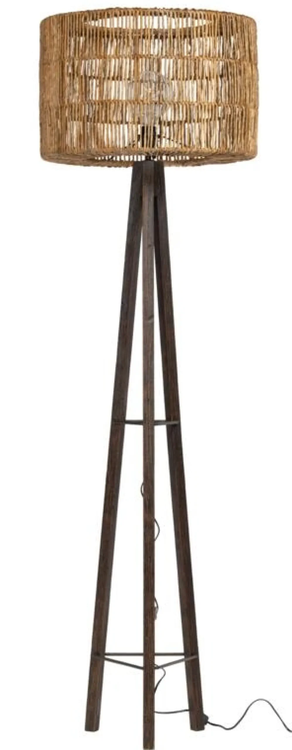 Must Living Vloerlamp Porto Cristo Zwart Recycled Teakhout Zonder Kap