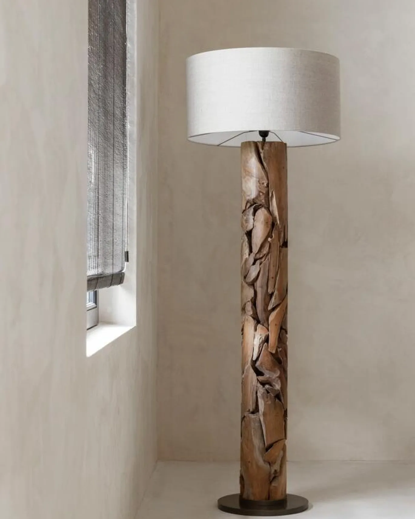 Must Living Vloerlamp Tempo Linnen Naturel 172cm