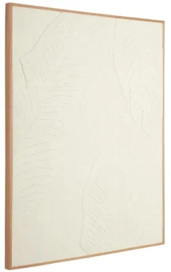 Must Living Wanddecoratie Indian Banana Leaf Wit Jute102x127cm