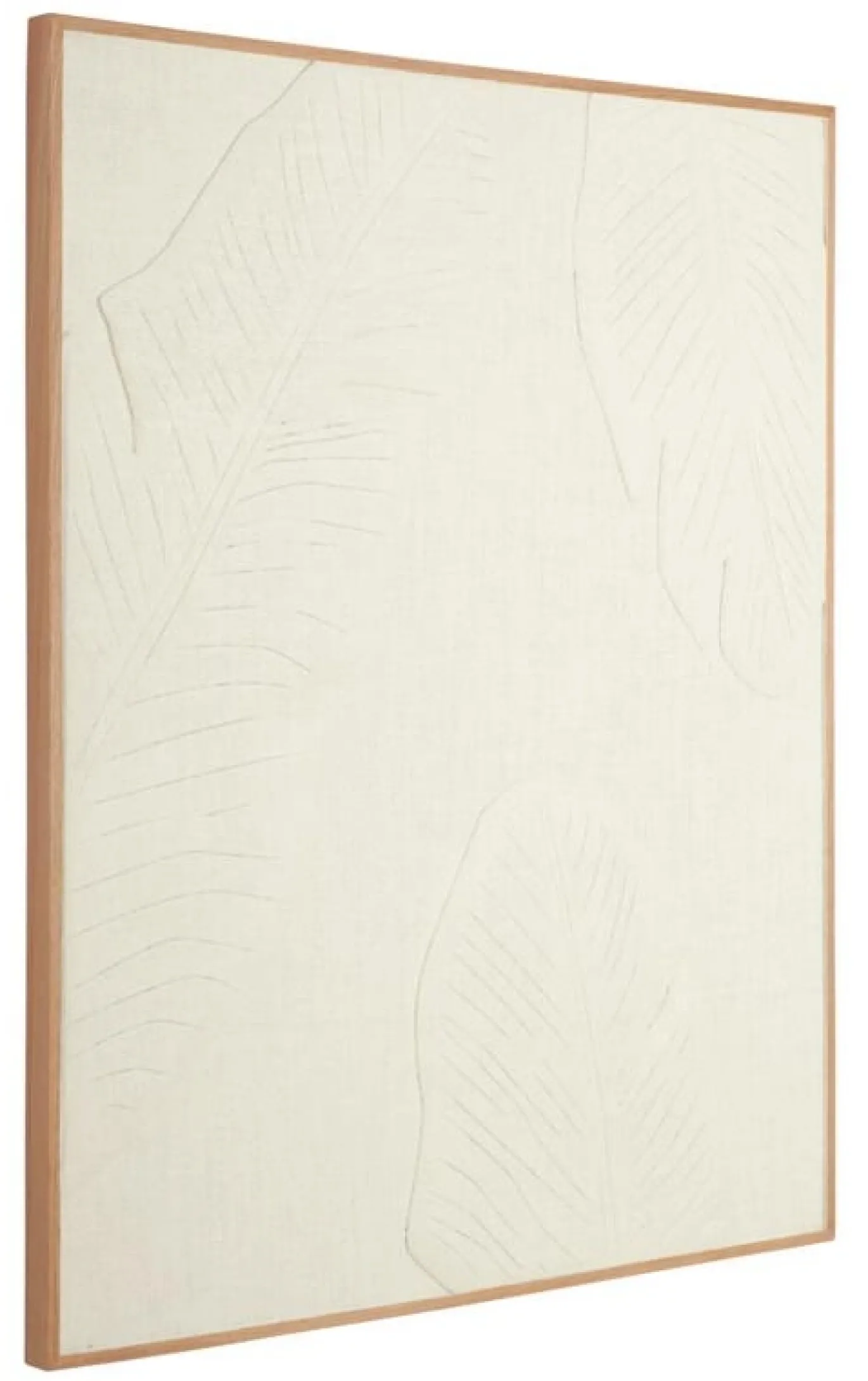 Must Living Wanddecoratie Indian Banana Leaf Wit Jute102x127cm