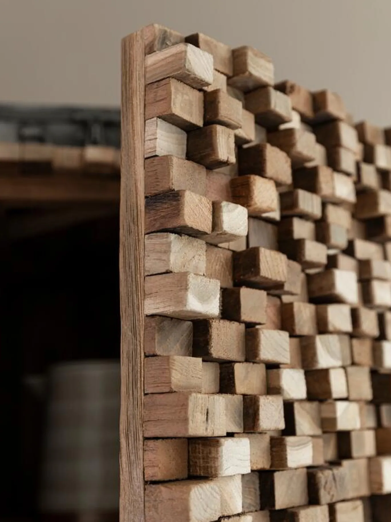 Must Living Wandkast Sticks Recycled Teakhout 2-Deurs 90x180cm