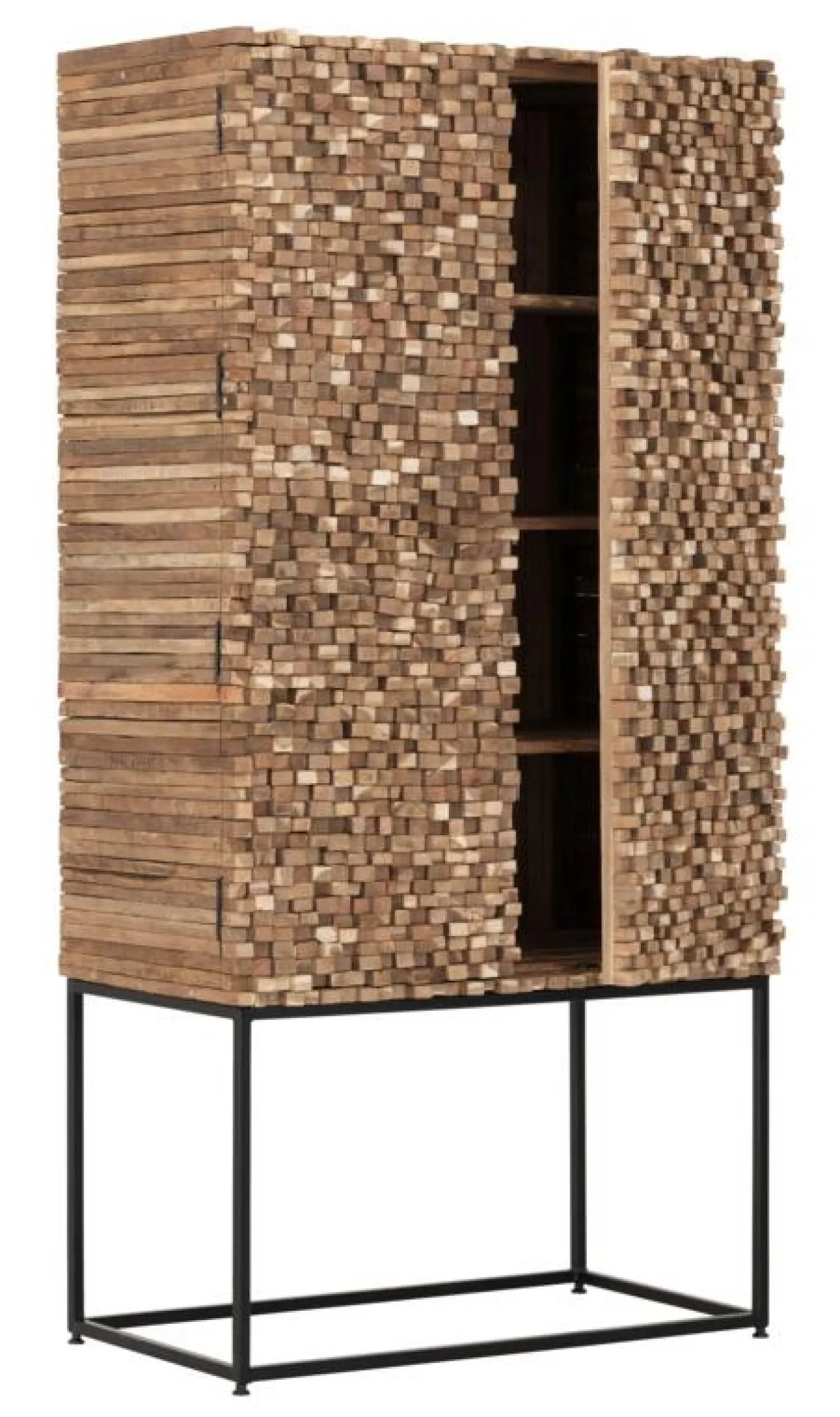 Must Living Wandkast Sticks Recycled Teakhout 2-Deurs 90x180cm