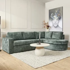 MySofa Bank Alma Groen 2,5 zits + Divan Rechts
