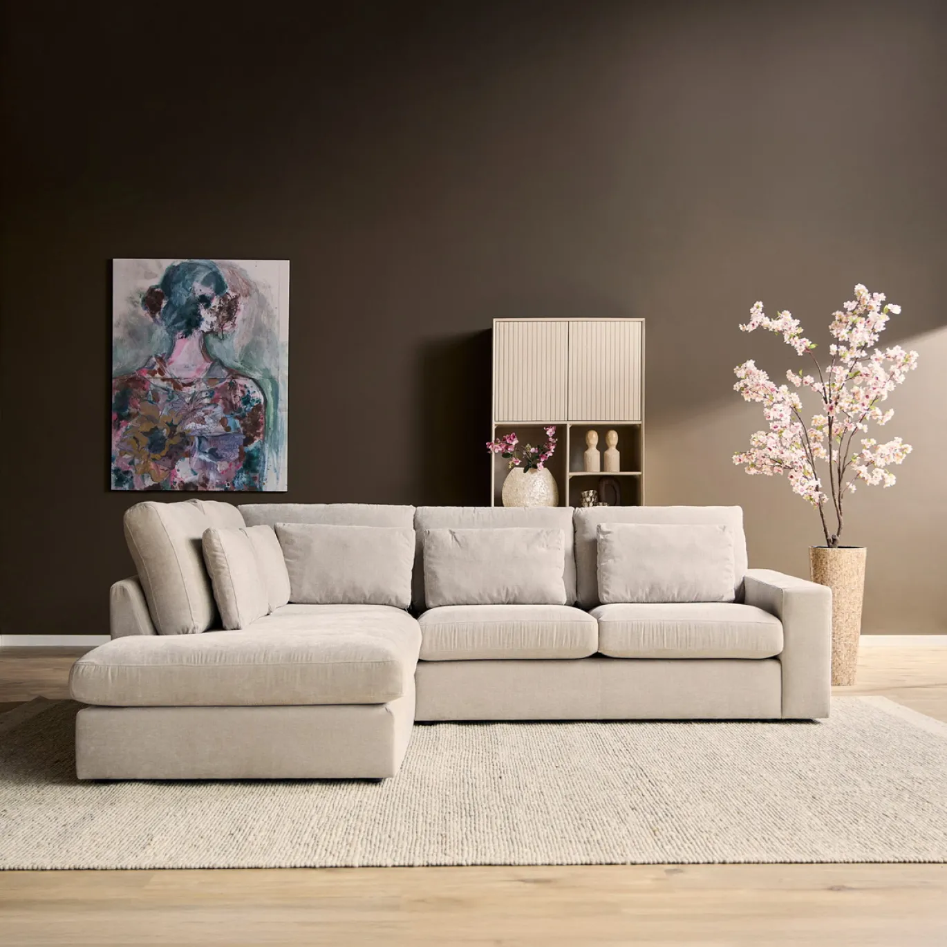 MySofa Bank Jesse Ottomane Links + 2,5 zits Beige