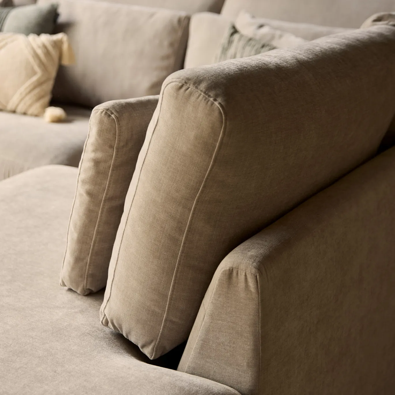 MySofa Bank Jesse 2,5 zits + Ottomane Rechts Beige