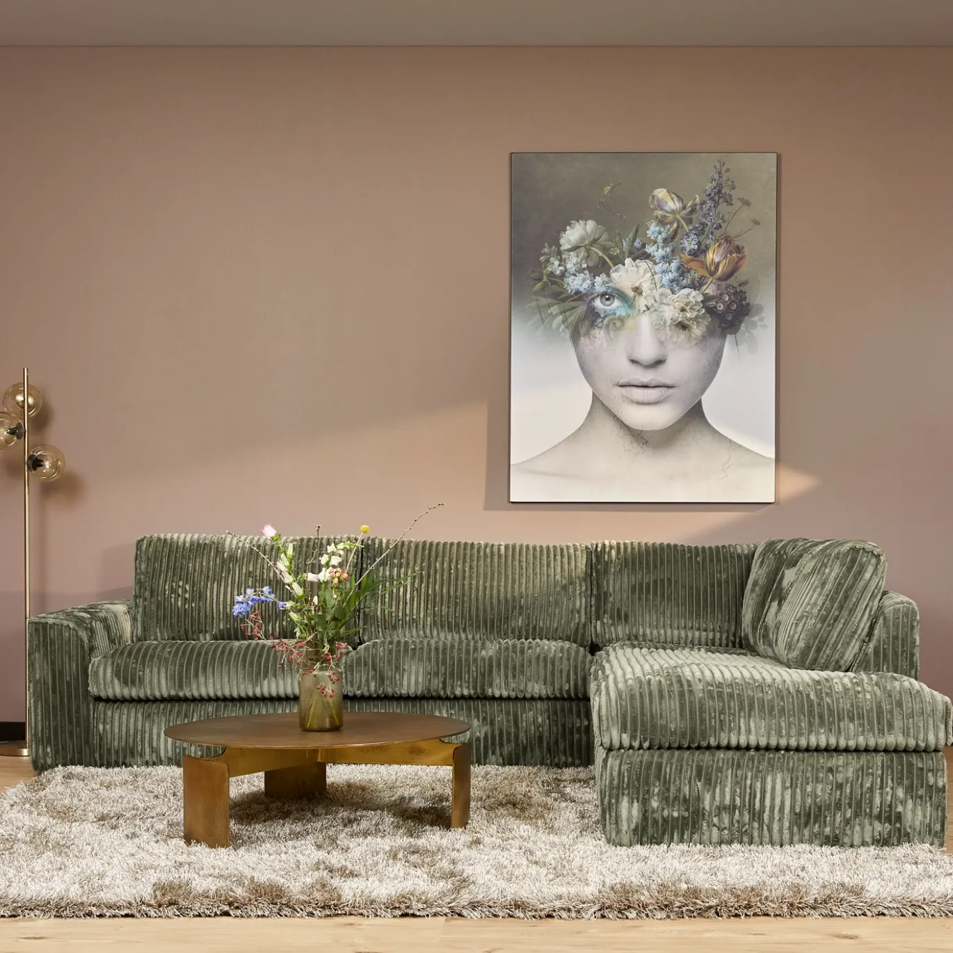 MySofa Hoekbank Teddy Groen Rechts