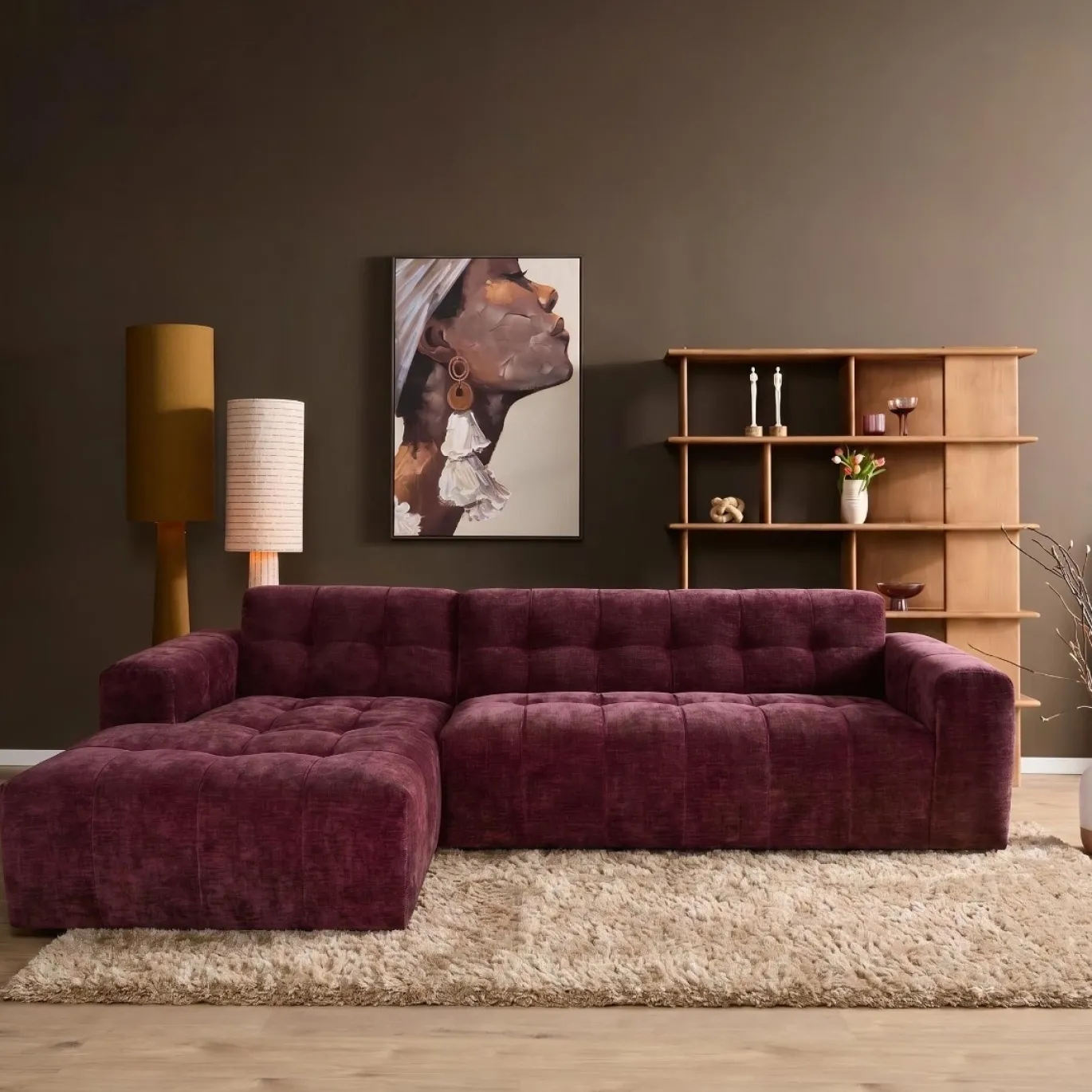 MySofa Loungebank Ruby Paars Lounge L + 2,5 zits AR