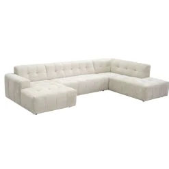 MySofa U-bank Ruby Beige Lounge L + 2,5-Zits + Ottomane R