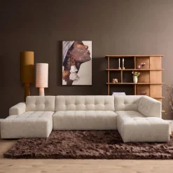 MySofa U-bank Ruby Beige Lounge L + 2,5-Zits + Ottomane R
