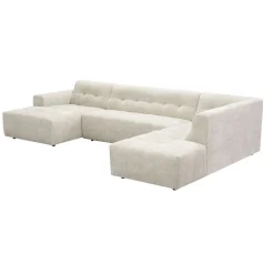 MySofa U-bank Ruby Beige Lounge L + 2,5-Zits + Ottomane R