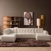 MySofa U-bank Ruby Beige Lounge R + 2,5-Zits + Ottomane L