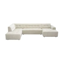 MySofa U-bank Ruby Beige Lounge R + 2,5-Zits + Ottomane L
