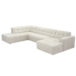 MySofa U-bank Ruby Beige Lounge R + 2,5-Zits + Ottomane L