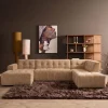 MySofa U-bank Ruby Camel Lounge L + 2,5-Zits + Ottomane R